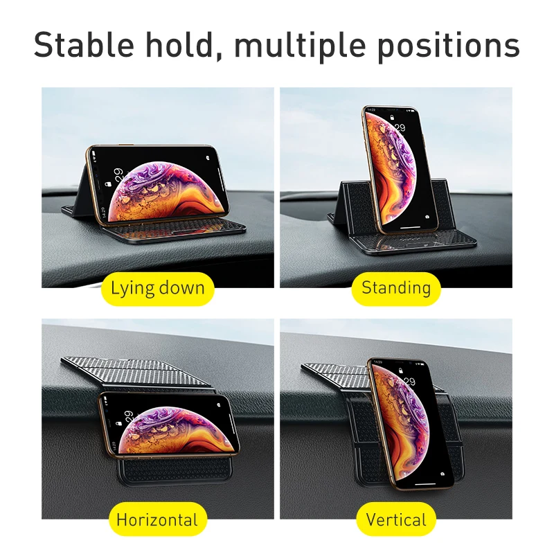 Baseus Universal Car Anti Slip Mat For Car Dashboard Auto Multi-Function Phone Coins Gel Sticky Pad Non Slip Mats Car Gadget