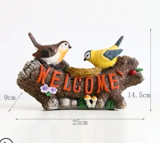 Hello bird welcome to automatic induction usher shop bearer doorbell garden furnishings sculpture decoration crafts