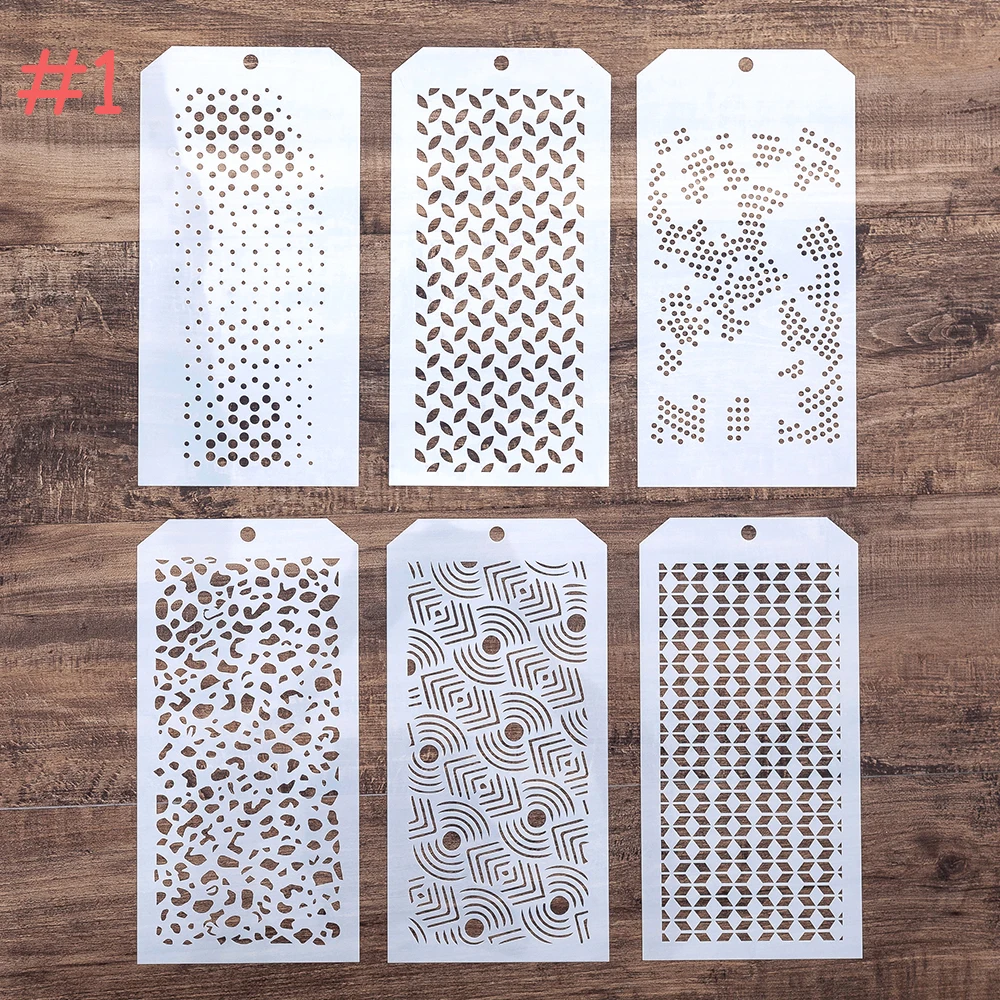 6 PCS DIY Craft Poppy Tropical Leaf Stencil for DIY Scrapbooking Stamping Album Crafts Decorative Paper Cards