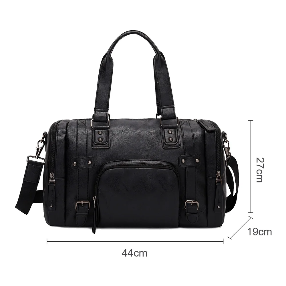 Men\'s Leather Travel Bag Large Duffle Business Big Fitness Shoulder Bags Carry on Weekend Handbag Luggage Pack Soft PU XA605ZC