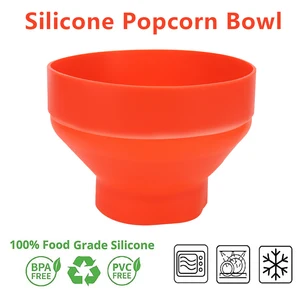 Tazón de palomitas de maíz de microondas Silicona Silicona Diy fabricante de palomitas de maíz rojas con chips de tapa plato de fruta cocina de alta calidad herramientas fáciles 12 Best Microondave Bowl de ventas - №1