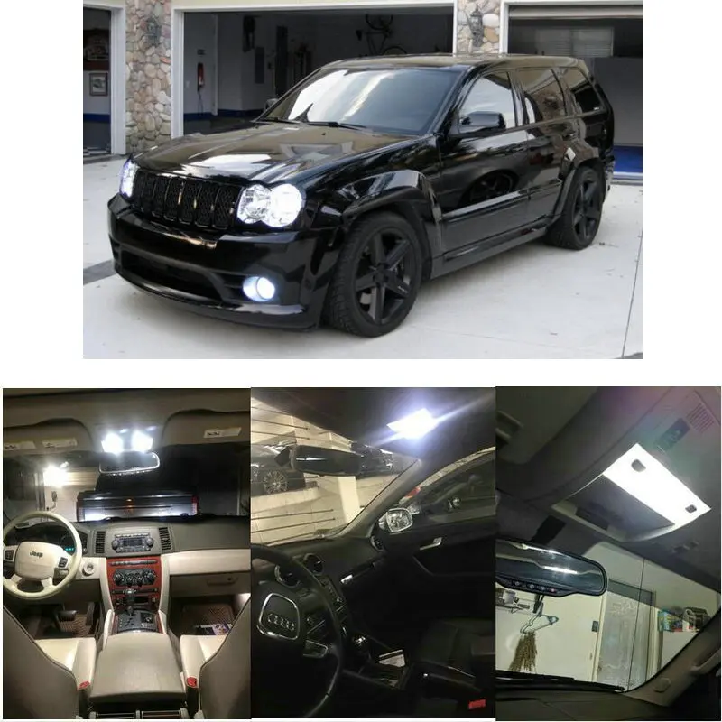 White LED Interior Light Bulbs Kit for 2007 Jeep Commander Grand Cherokee Liberty Wrangler Compass Patriot, Dome Map Courtesy Li