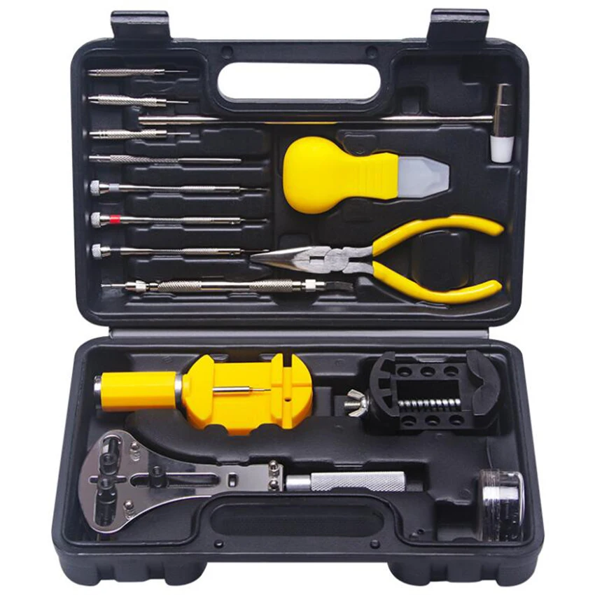 37 Pçs/set Kit Repair Tool Watch Band Link Tool Set, Back Case Opener Spring Bar Ferramentas Martelo com Estojo de Transporte