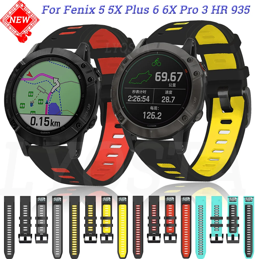22 26 مللي متر حزام سيليكون الساعات الذكية ل Garmin Fenix 7X 7 6X 6 برو 5X 5 Plus 3 HR 935 MK2 الإفراج السريع Wirstband الإكسسوار