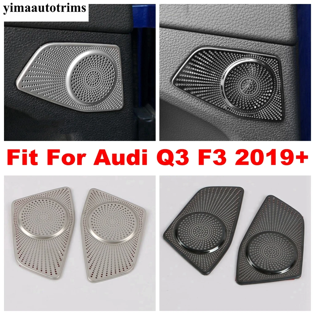 

Rear Door Handle Speaker Audio Horn Sound Frame Decoraion Cover Trim For Audi Q3 F3 2019 - 2024 Stainless Accessories Interior