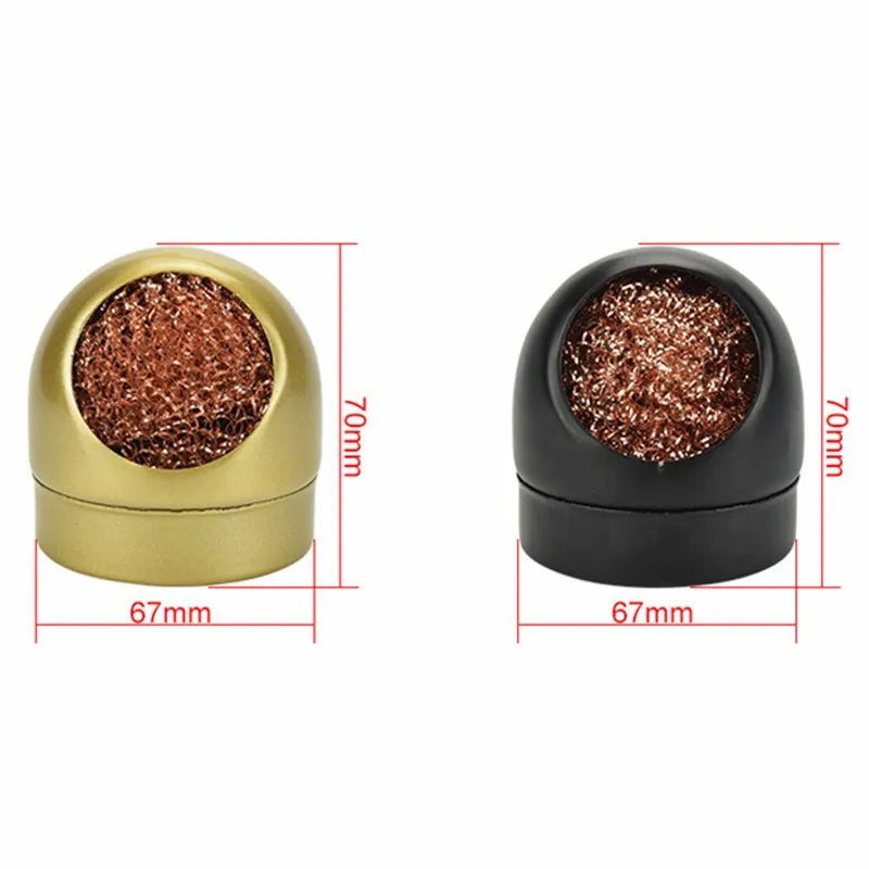 1Pcs Elektrische Soldeerbout Tip Cleaner Metalen Met Base Tin Removal Netto Desoldeerbout Mesh Filter Tip Cleaning