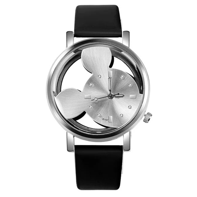 Luxury Mickey Women Watches Brand Fashion Lady Stainless Steel Hollow Quartz Women \'s Clock Relogio Feminino Reloj Mujer