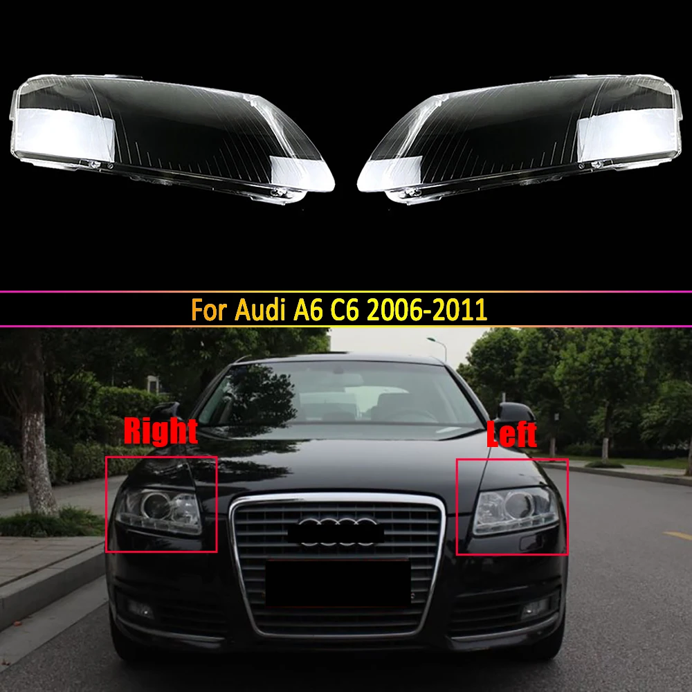 

For Audi A6 C6 2006-2011 Front Headlight Cover Transparent Lamp Shade Headlamp Lamp Shell Replace Original Lampshade Plexiglass