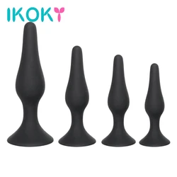 IKOKY Black Butt Plug for Beginner Erotic Toys Silicone Anal Plug Adult Products Anal Sex Toys for Men Women Prostate Massager