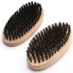 Beard Brush For Men Natural Wooden Soft Boar Bristle Brush Hairdresser Shave Brush Comb Kit Beard Home Travel Mustache Comb Sets