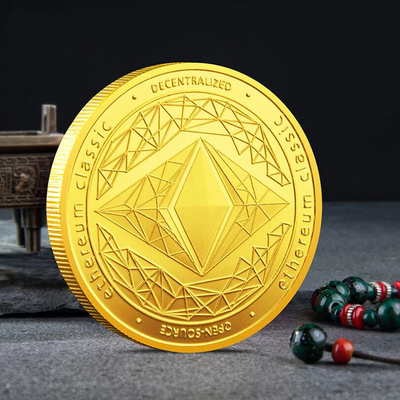 Ethereum Commemorative Coin Collection Virtual Ether Bitcoin ETH Gold Silver Badge Souvenirs Crafts Desktop Ornaments Gift