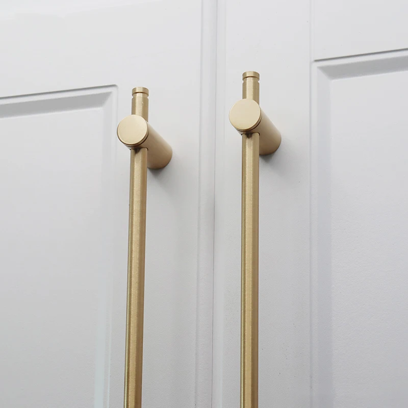 European style/Long Gold brass Cabinet Handles Wardrobe Kitchen Cupboard Pulls Drawer Knobs Door Furniture Handle Hardware