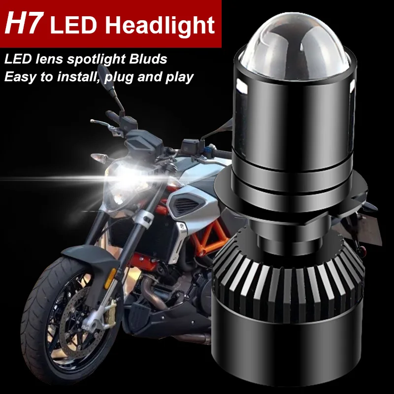 1Pcs Motorcycle High Beam Or Low Beam H7 Headlight Bulb White 6800 65w LED Lamp For Aprilia Shiver 750 2008-2015