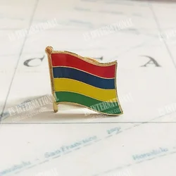 Mauritius National Flag Lapel Pins Crystal Epoxy Metal Enamel Badge Paint Brooch Souvenir Suit Personality Commemorative Gifts