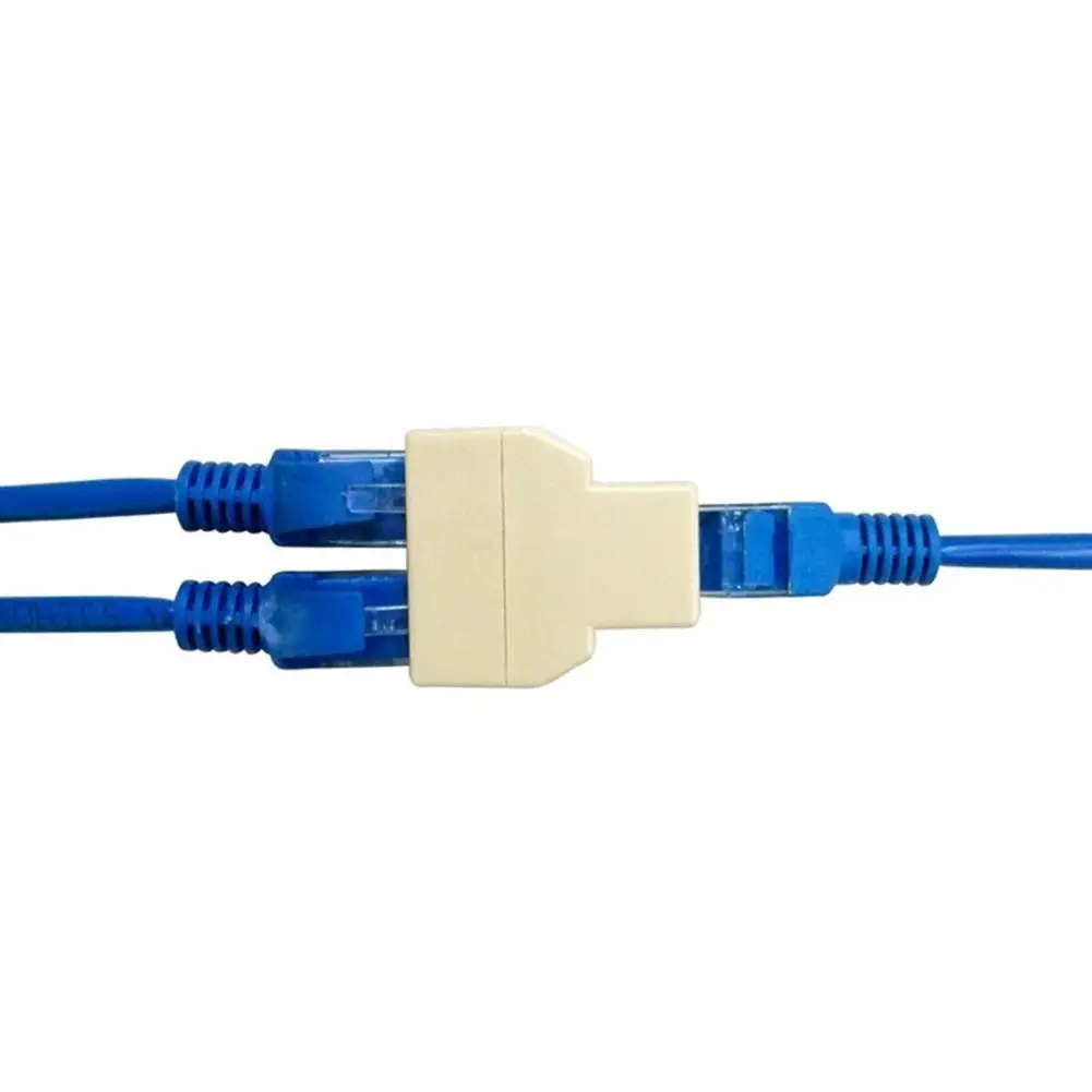 1 to 2 Dual RJ45 Splitter Adapter Female Port CAT5/6 LAN Ethernet Socket Network Connection Splitter Adapter P15 Splitter Adapte