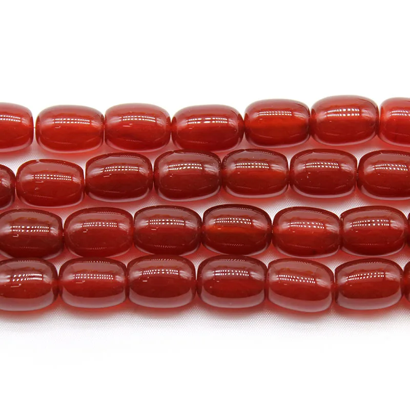 Natural Red Agates Stone Drum Shape Loose Spacer Beads 10x14mm For Jewelry Making DIY Bracelet Necklace Accessories15\