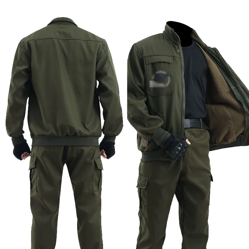 

Outdoor Camouflage Clothing Labor Insurance Men's Winter Work Clothes Plus Velvet Welder Wear-resistant Suit