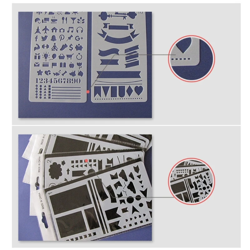 20 Pcs/Set Bullet Diary Journal Stencils Set