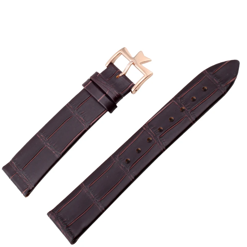 Ultra Thin Genuine Leather Watch Strap 18MM 19MM 20MM 21MM For Vacheron Constantin Patrimony VC Watch Band Rose gold PIN buckles