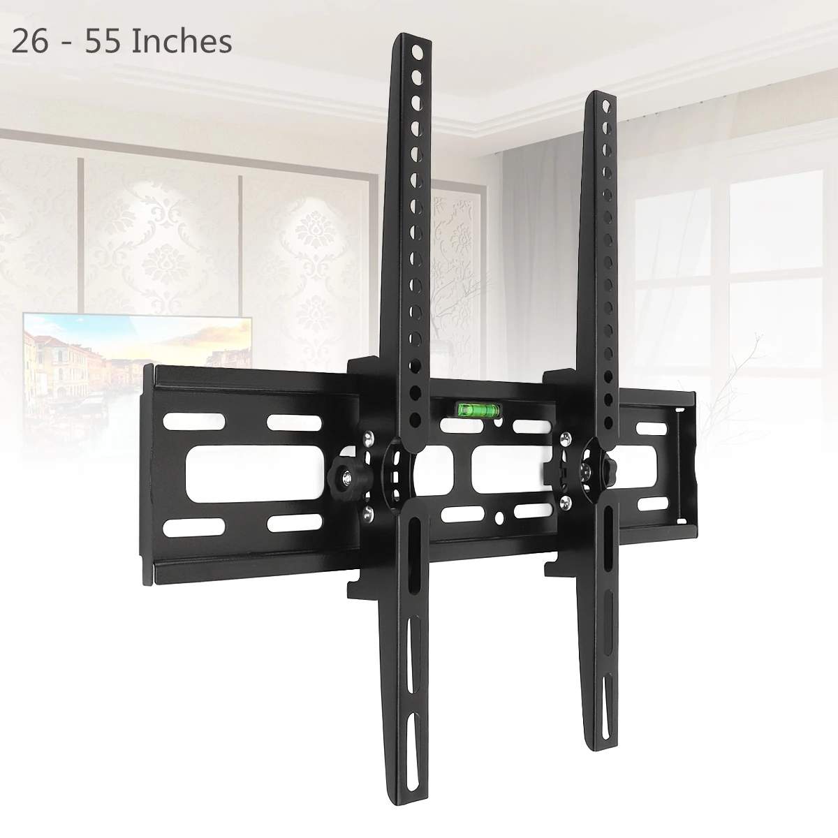 

Universal 30KG Adjustable TV Wall Mount Bracket Flat Panel TV Frame Support 15° Tilt with Level for 26-55 Inch LCD LED Monitor