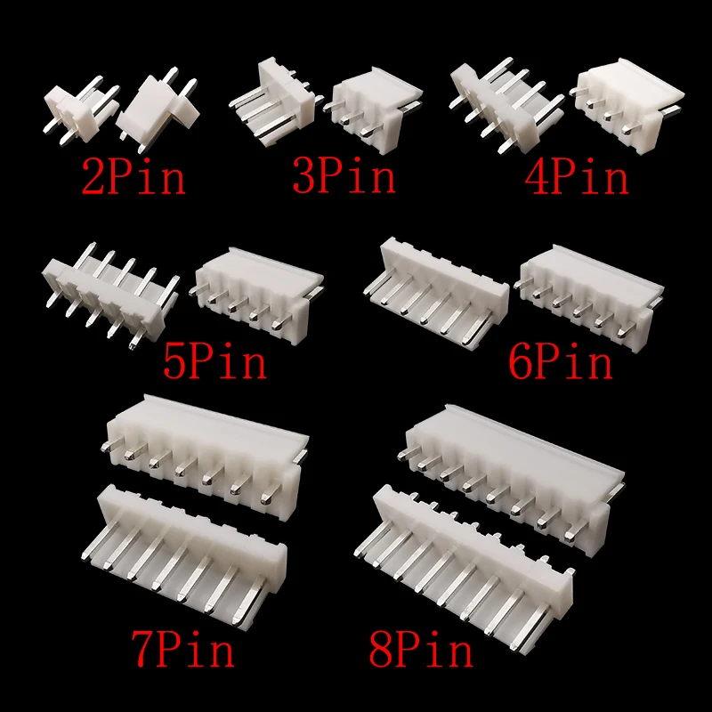 20Pcs VH3.96 Connector 3.96mm Pitch Male Plug Straight Needle Socket Pin Header 2/3/4/5/6/7/8Pin Terminal JST VH3.96mm Connector