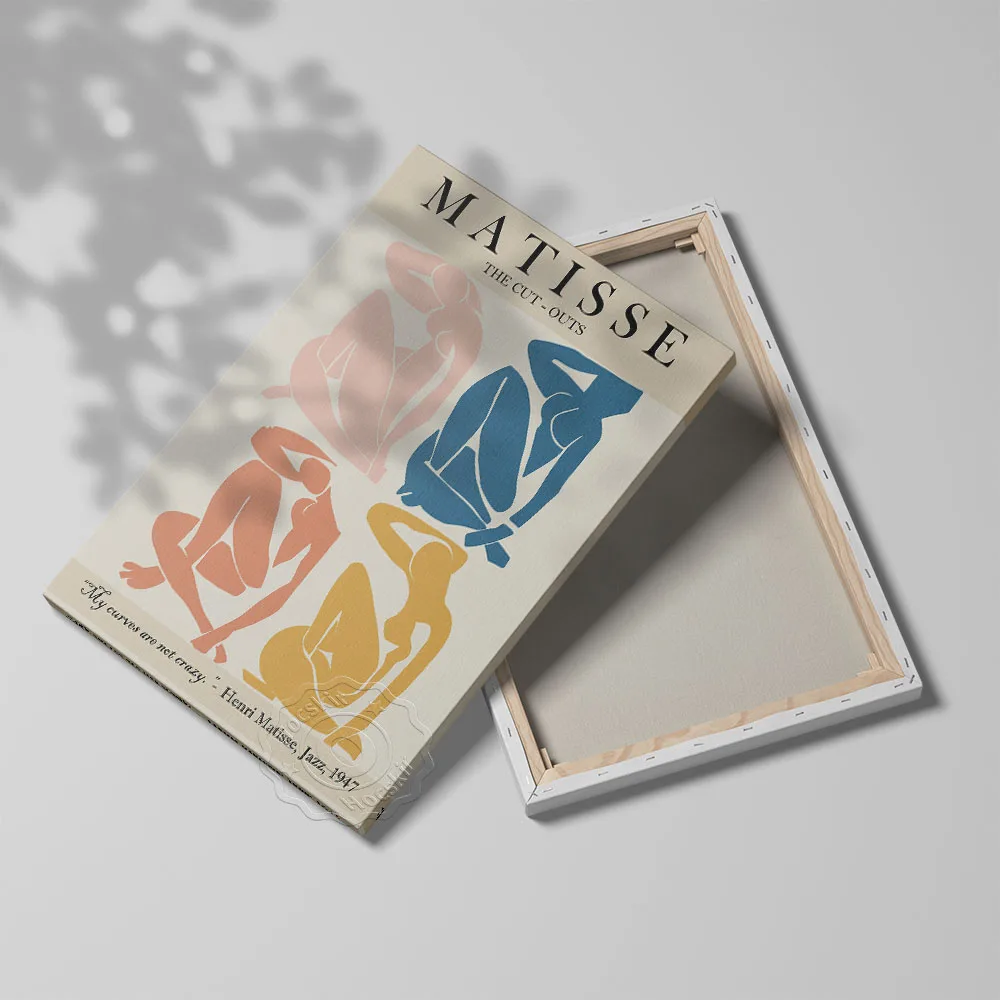 Henri Matisse Exhibition Poster, Matisse Cut Out Wall Art, Pink Red Yellow Blue Nudes Wall Painting, Vintage Color Abstract Gift