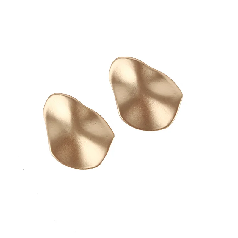 Fashion Metal Simple Geometry Irregular Round Shape Earrings Ladies\' Elegant Ear Stud Earrings