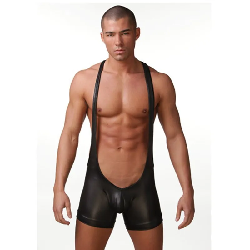 Male Latex Underwear Erotic Sissy Pants Patent Leather Fetish Men Tight Jumpsuits Pants BDSM Gay Porno Lingerie for Polo Dance