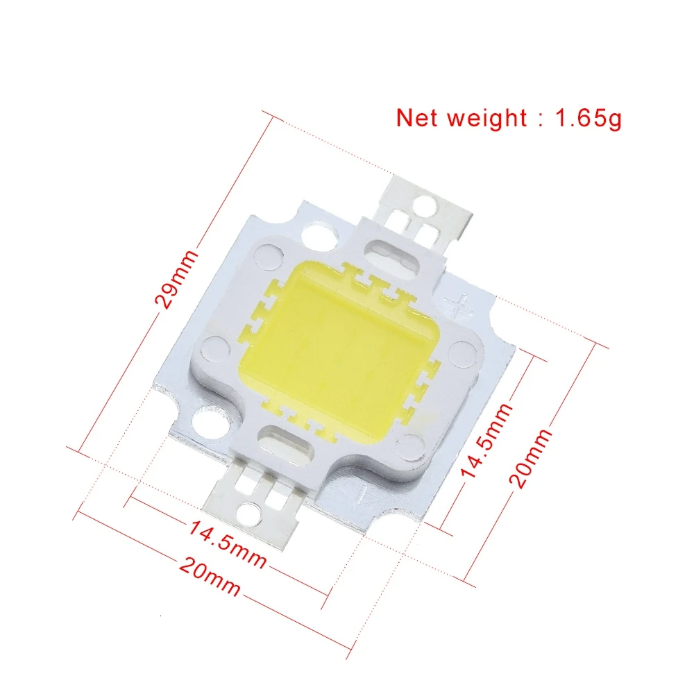 Chip de bombilla LED de alta potencia para lámpara de inundación, 10W, 900lm, Blanco cálido, 20x48MLI, 10 unidades por lote