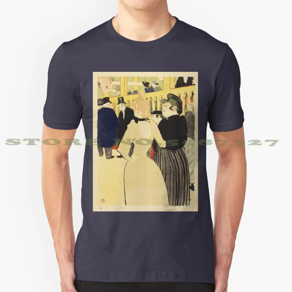 At The Club By Henri Toulouse - Lautrec 100% Cotton T-Shirt Advertising Retro Etching Screenprinting Woman At The Club French