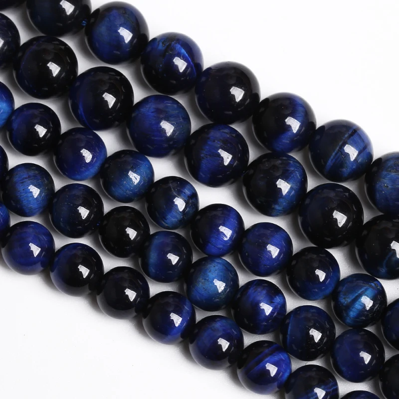 Natural Blue Tiger Eye Stone Beads For Jewelry Making Round Loose Beads DIY Bracelets Accessories 4 6 8 10 12 14mm Hight Quality