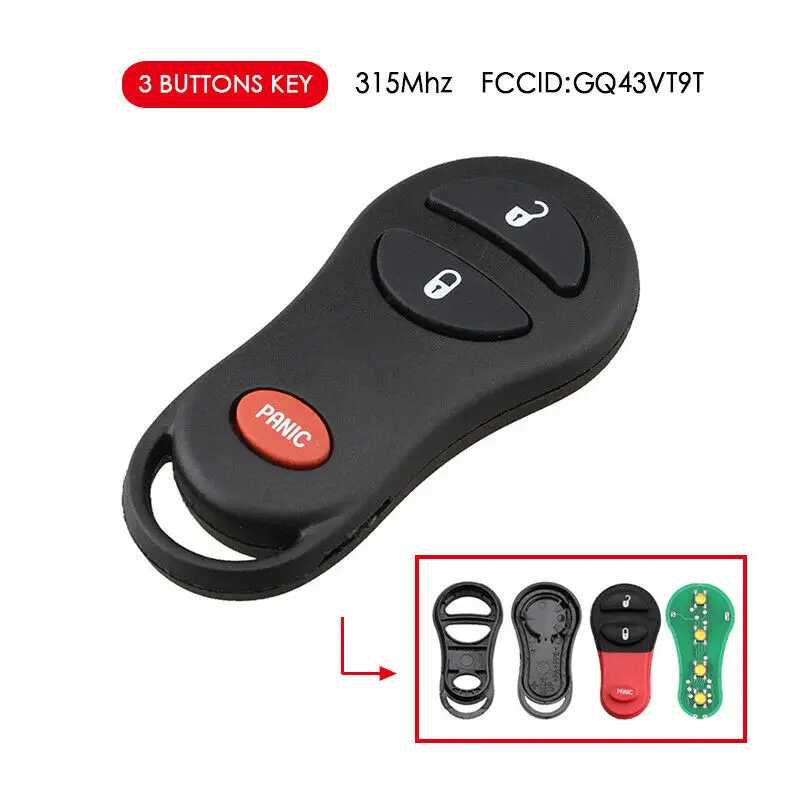 

315Mhz Car Entry Remote Key Fob For Jeep Grand Cherokee 1998-2004 GQ43VT9T