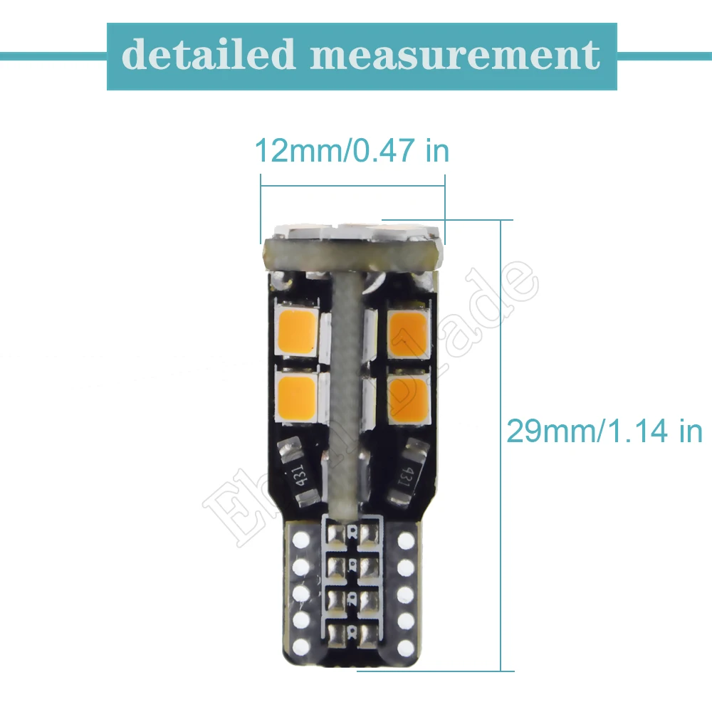 2 x T10 W5W LED Car Light Dual Color White Amber/White Ice Blue 194 3030 SMD Auto Interior Dome Map Side Wedge Marker Bulb Lamp