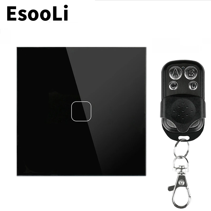 EsooLi Gold smart Switch 1/2/3 Gang  1 Way EU/UK Standard Touch Switch Wall Light Wireless Remote Control Touch Screen Switch