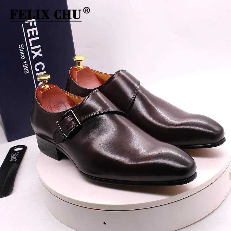 mens dress coat brown Mamelina High Gloss Brown T Strap Buckle Closure Shoes – Laced Shoe Inc