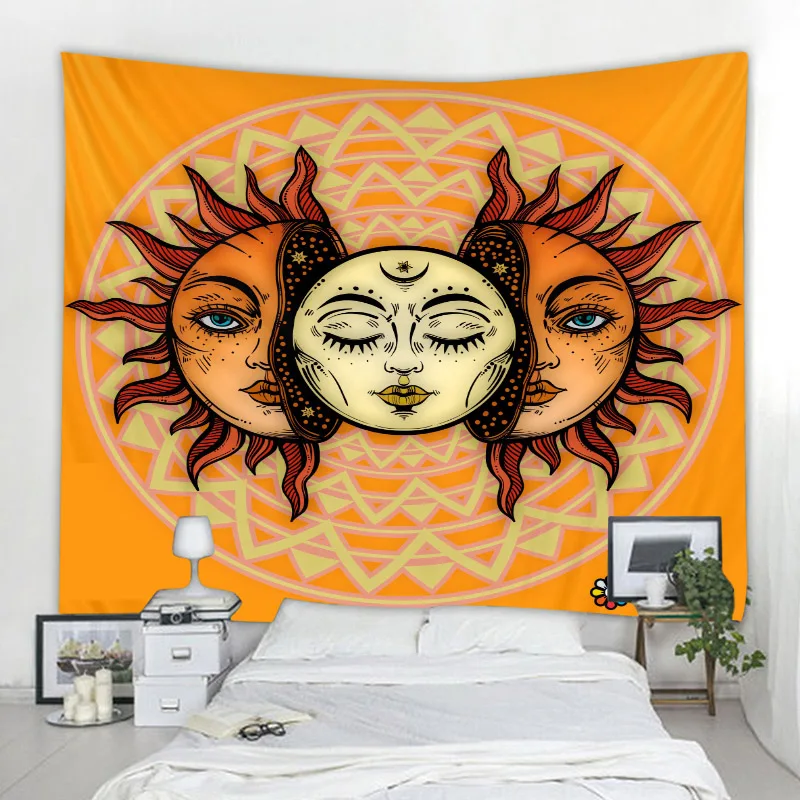 

Sunface divination magic decorative tapestry Datura Bohemian decorative tapestry Home background decorative tapestry