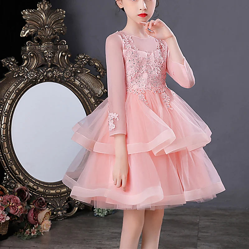 Kids Little Girls' Dress Jacquard Butterfly Party Birthday Beaded Embroidered Mesh Knee-length Half Sleeve Princess Dress