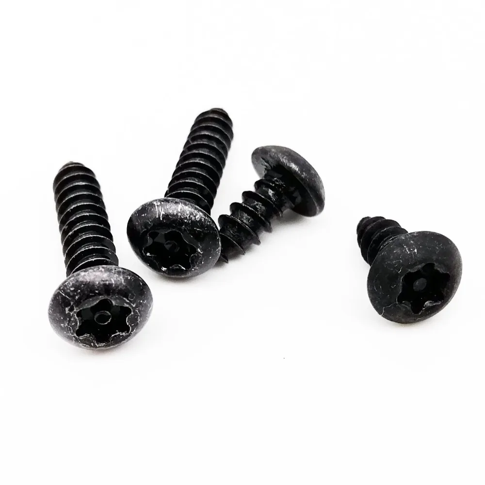 HZYUEGOU 20 Stück M2.9 M3.9 Schwarze Kohlenstoffstahl-Torx-Senkkopfschrauben mit Sicherheitsstift und selbstschneidender Holzschraube – Detail 3