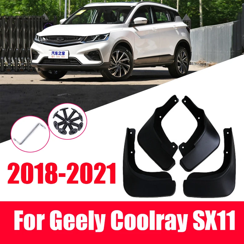 4PCS Car Mudguard For Geely Coolray SX11 2020 2019 2018  Mudguards Accessories Mud Flaps Splash Guards Cover Fender