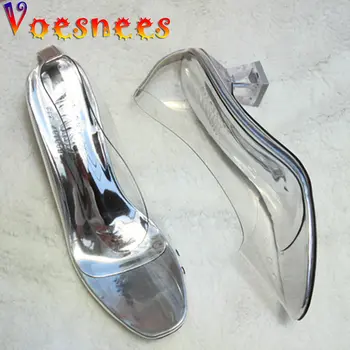 Voesnees 2021 夏季女鞋涼鞋平底涼鞋女式角鬥士沙灘涼鞋女士水晶透明低跟拖鞋 10 最佳銷售 女士平底鞋 - №4