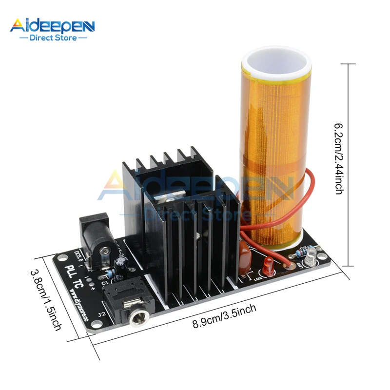 Imagem -04 - Kit de Bobina de Música Tesla sem Fio Mini Caixa de Som de Plasma Tesla com Transmissão sem Fio 15w dc 1524v 15w Kit Diy