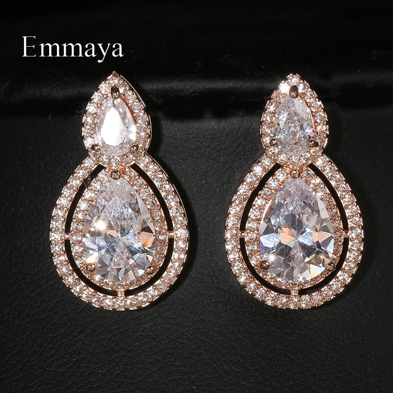 Emmaya Hot Sale Waterdrop Shape Design Earring For Female Charming AAA Zirconia Jewelry Party Muliticolors Choice