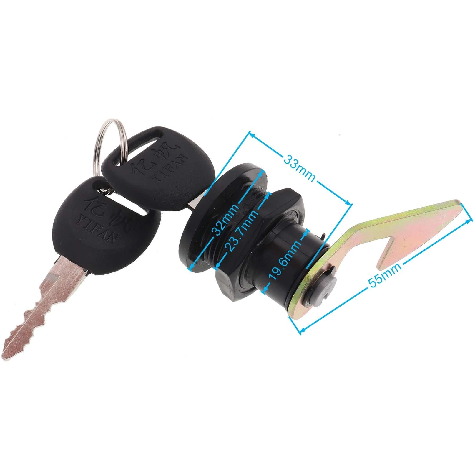 Short Hook Rear Tail Box Key Switch Lock for Motorcycle Quad ATV Go Kart