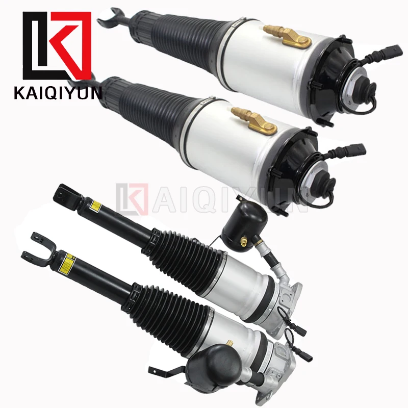 4pc For Audi A8 S8 Quattro (D3,4E) 2002-2010 Front+Rear Air Suspension Shock Absorber Spring Strut 4E0616039AF 4E0616001N