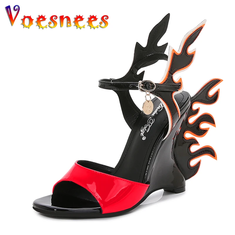 2022 New Stripper tacchi alti scarpe da donna sandali con zeppa scarpe da ballo per prestazioni femminili piattaforma Sexy Party Club Flame Shoes