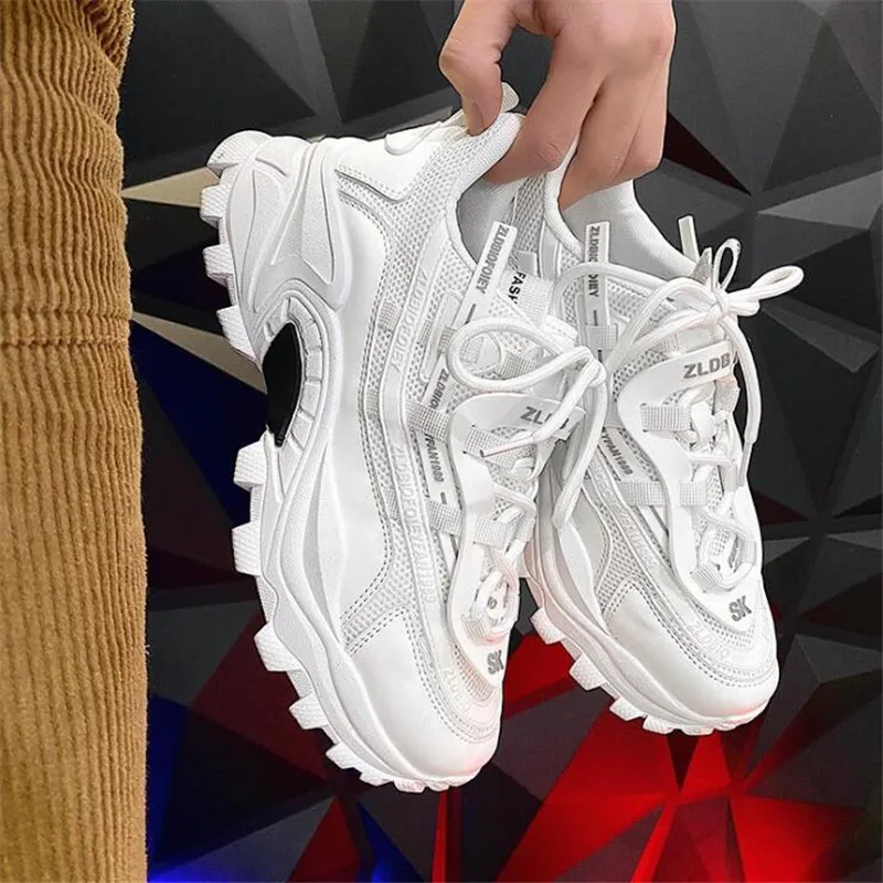 Men Shoes Sneakers Male Mens Walking Shoes Men's Chunky Sneakers Leather Men Casual Trainers Fashion Platform Shoes Footwear 45