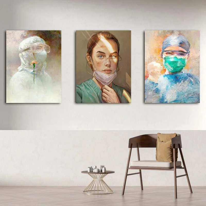 Canvas Prints Beautiful Medical Staff Poster Home Decor Abstract Art Canvas Painting Minimalist Picture Aesthetic Tableau Mural