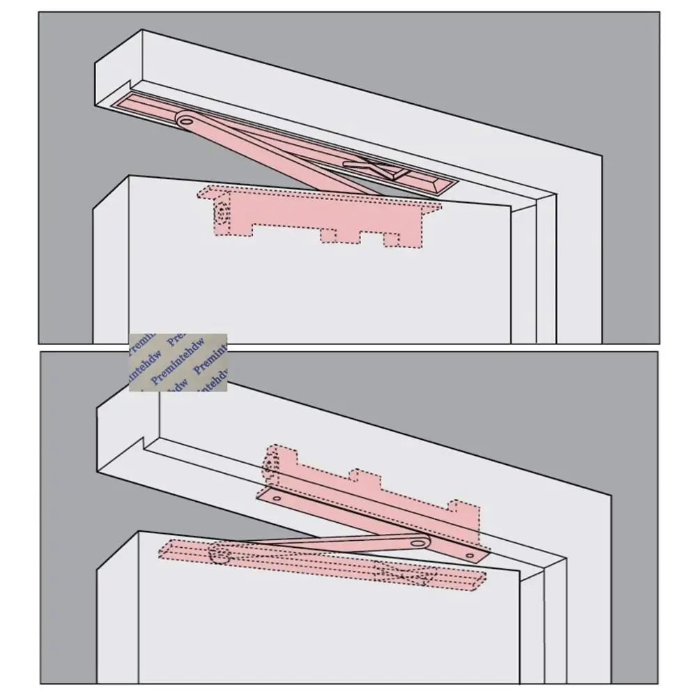 Imagem -03 - Mortised Invisible Oculto Porta Closer Hidráulica Superior Montado Commerical Stage Velocidade Prata Matte Preto 4080kg