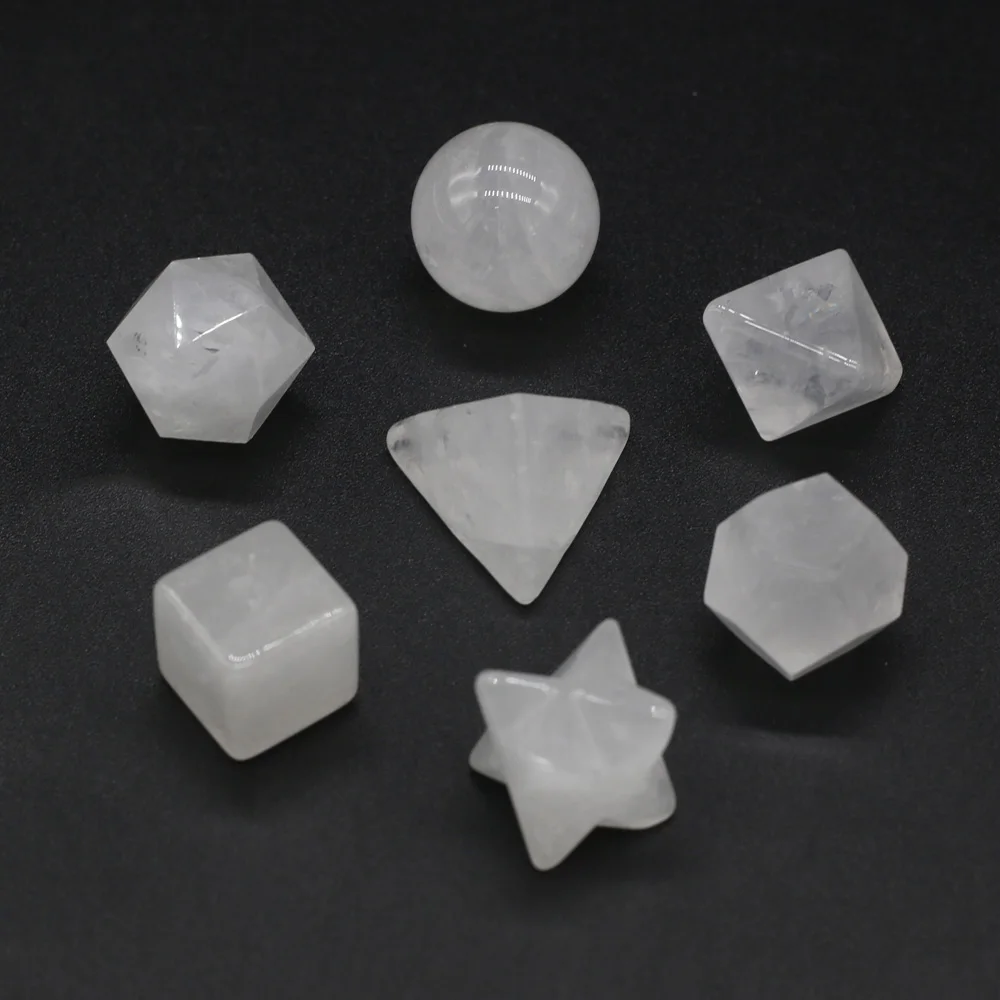 7Pcs/Set Natural Stone Platonic Solids Octahedron Home Ornament Jades for Fashion Office Decorations Jewelry Making Supplies