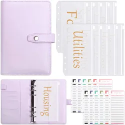 A6 Budget Binder with 10pcs Pre-printed Cash Envelopes for Budgeting,12 Expense Budget Sheets,Planner Organizer for Saving Money